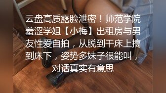 云盘高质露脸泄密！师范学院羞涩学姐【小梅】出租房与男友性爱自拍，从脱到干床上搞到床下，姿势多妹子很能叫，对话真实有意思