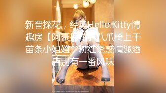 新晋探花，经典Hello.Kitty情趣房【阿豪探花】八爪椅上干苗条小姐姐，粉红诱惑情趣酒店别有一番风味