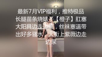 最新7月VIP福利，推特极品长腿苗条烧婊子【橙子】肛塞大阳具边走边搞，丝袜塞逼带出好多骚水，大街上紫薇边走边尿